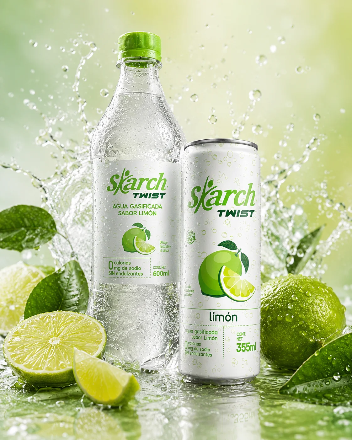 Skarch Twist limón 600 ml bebida refrescante sin azúcar y 350 ml en lata